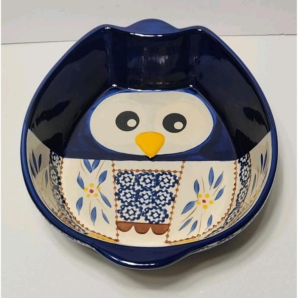 Temptations Presentable Ovenware by Tara Old World Blue Owl Casserole Dish